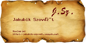Jakubik Szovát névjegykártya